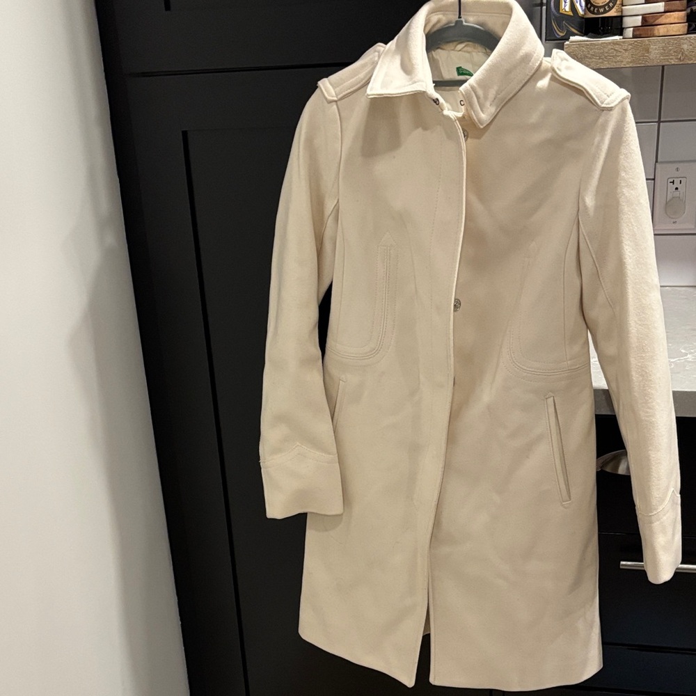 United Colors Of Benetton Cream Trench Coat